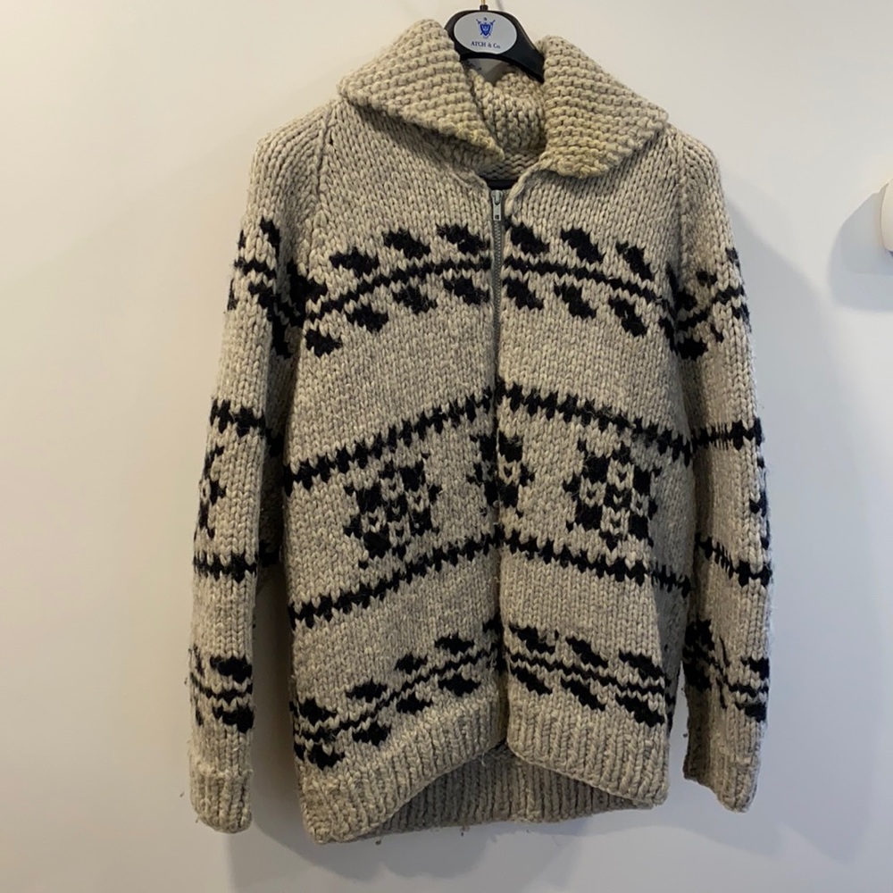 HAND CRAFTED KNITTED WOOL JACKET-Male or FEMALE UNISEX